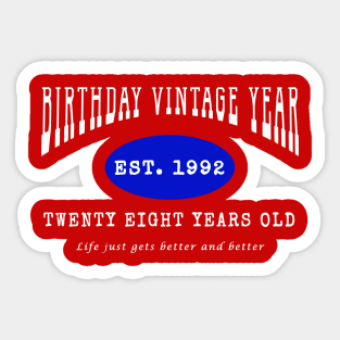 Birthday Vintage Year - Twenty Eight Years Old Sticker